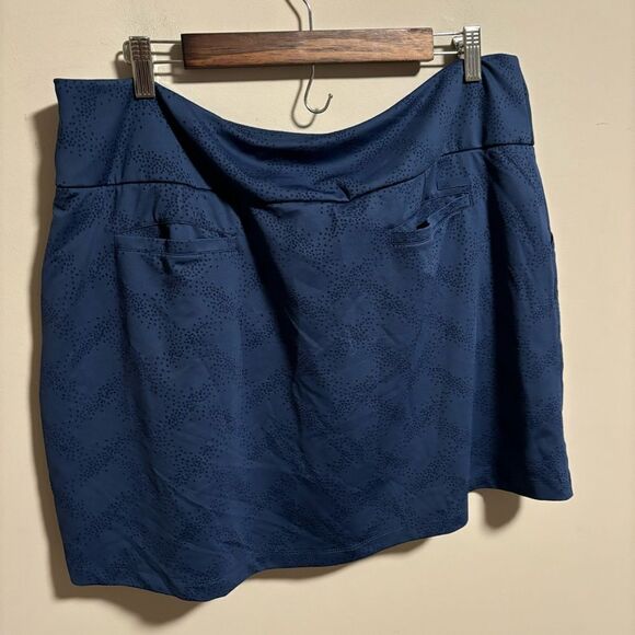 ADIDAS GOLF Tennis JACQUARD Cinch Skirt SKORT Tech Indigo- Size XL - Picture 11 of 12